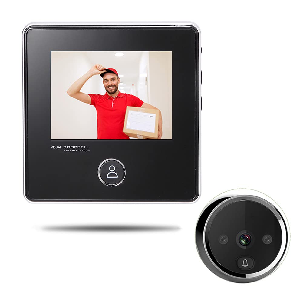 NAIERDI 3.0 Inch Digital Door Viewer, 120 Degree Peephole Camera, IR Night Vision Peephole Viewer Doorbell Security Door Viewers for Home Safe